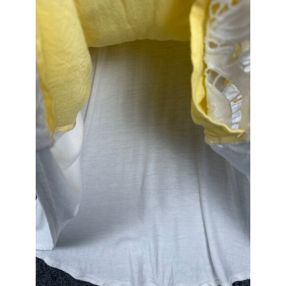 Anthropologie‎ Akemi Kin Tank Top Blouse Lace White Yellow White Hi-Low Size M - Picture 11 of 11